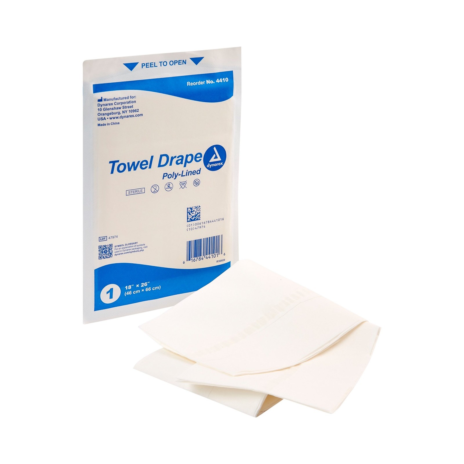 Dynarex 4410 Disposable Towel Drapes Plain Sterile 18″ X 26″ 50/Pk