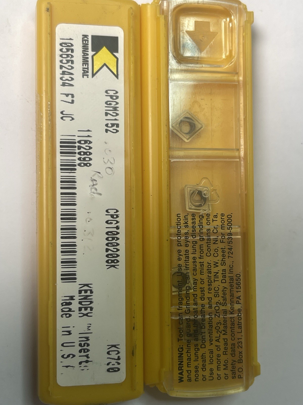 Kennametal CPGM2152/ CPGT060208K KC730 Carbide Turning Inserts Qty.10 (26MY594)
