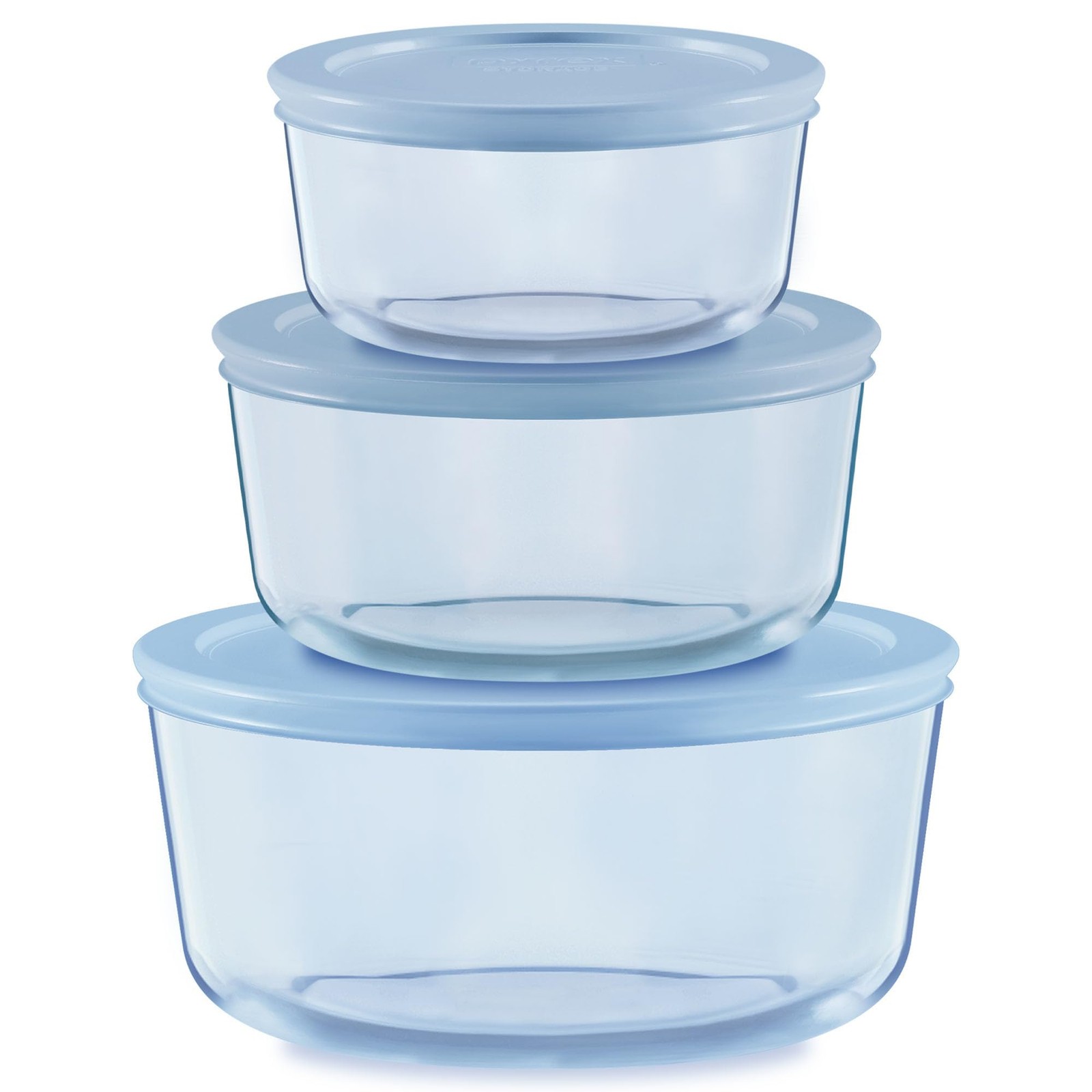 Pyrex Colors Tinted 6-Pc Medium Small/Medium Round Food Storage Container Set
