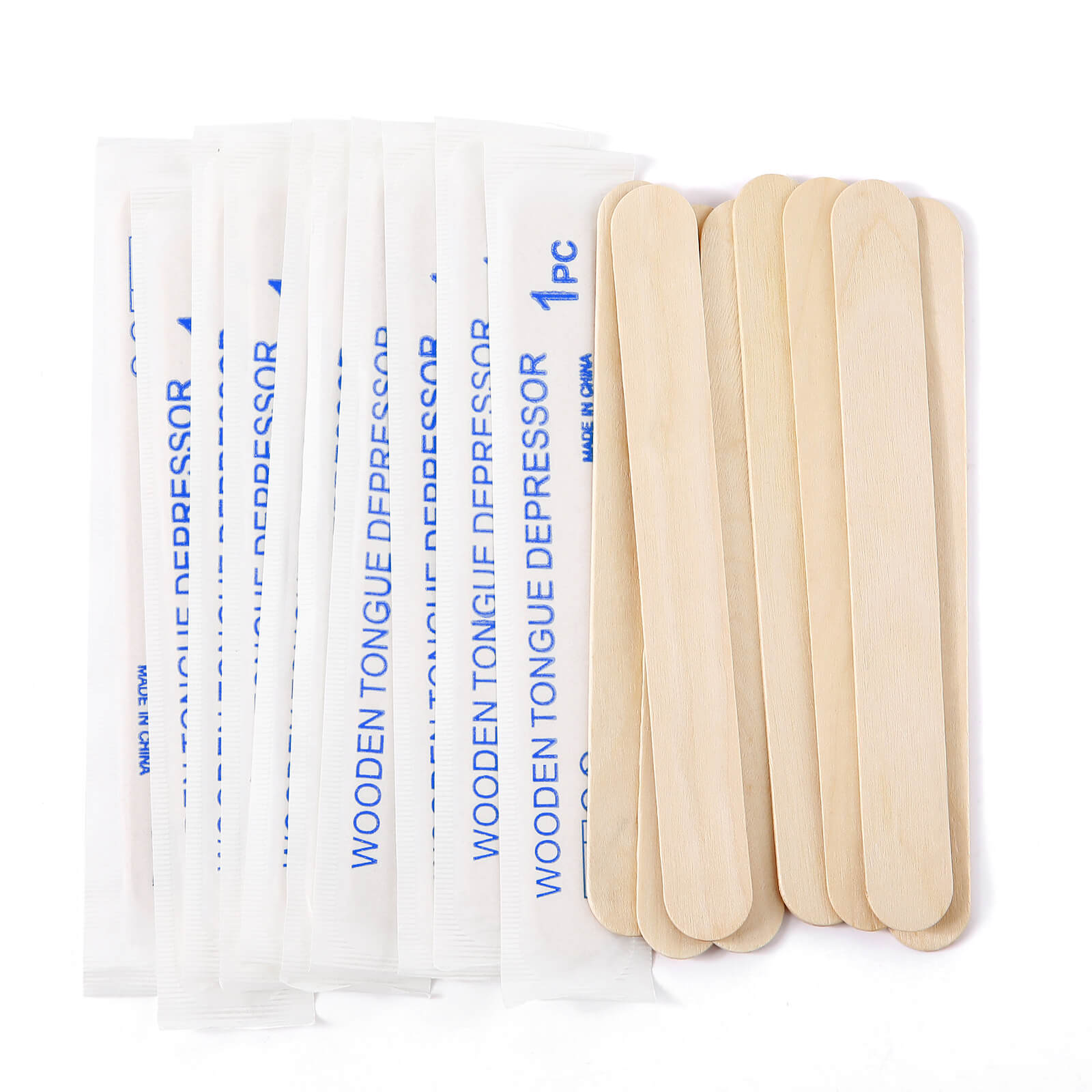 JMU Sterile Wooden Tongue Depressor 6” Waxing Spatula Stick Craft(Choosing Qty)