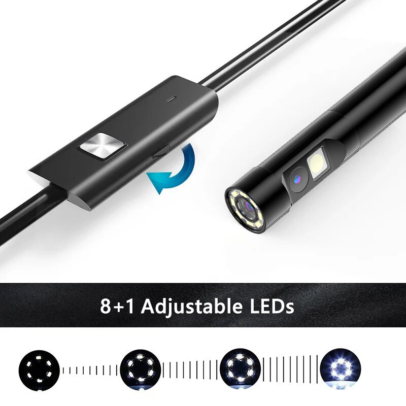 Dual Lens Endoscope Inspection Snake Camera for iPhone iPad Android Cellphone US