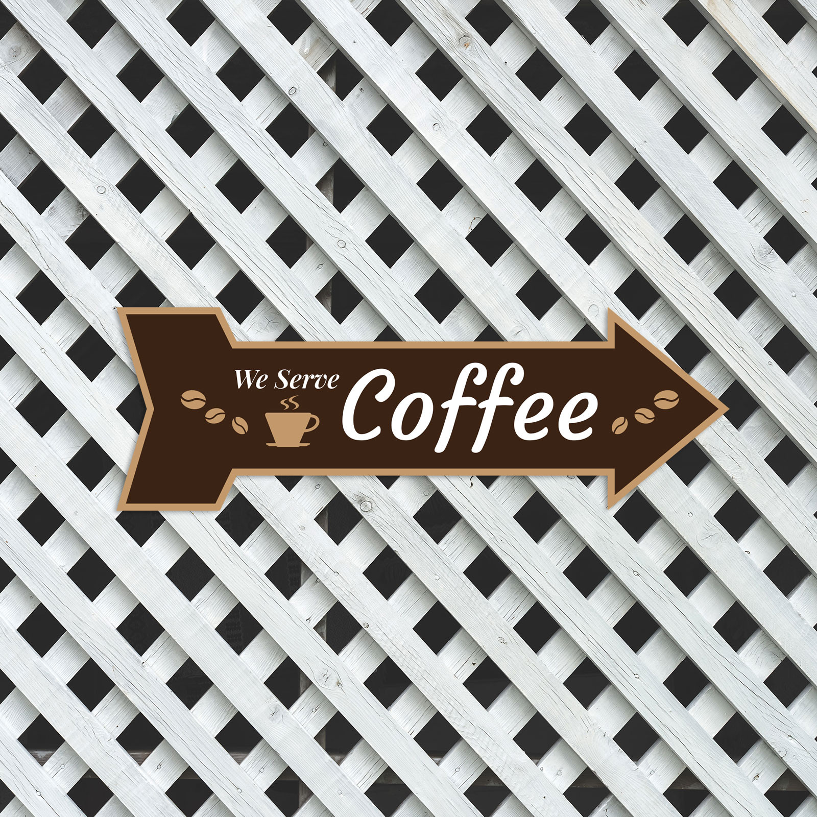Arrow Shape We Serve Coffee 12×4″ Wall or Door Sign | Funny Home Decor