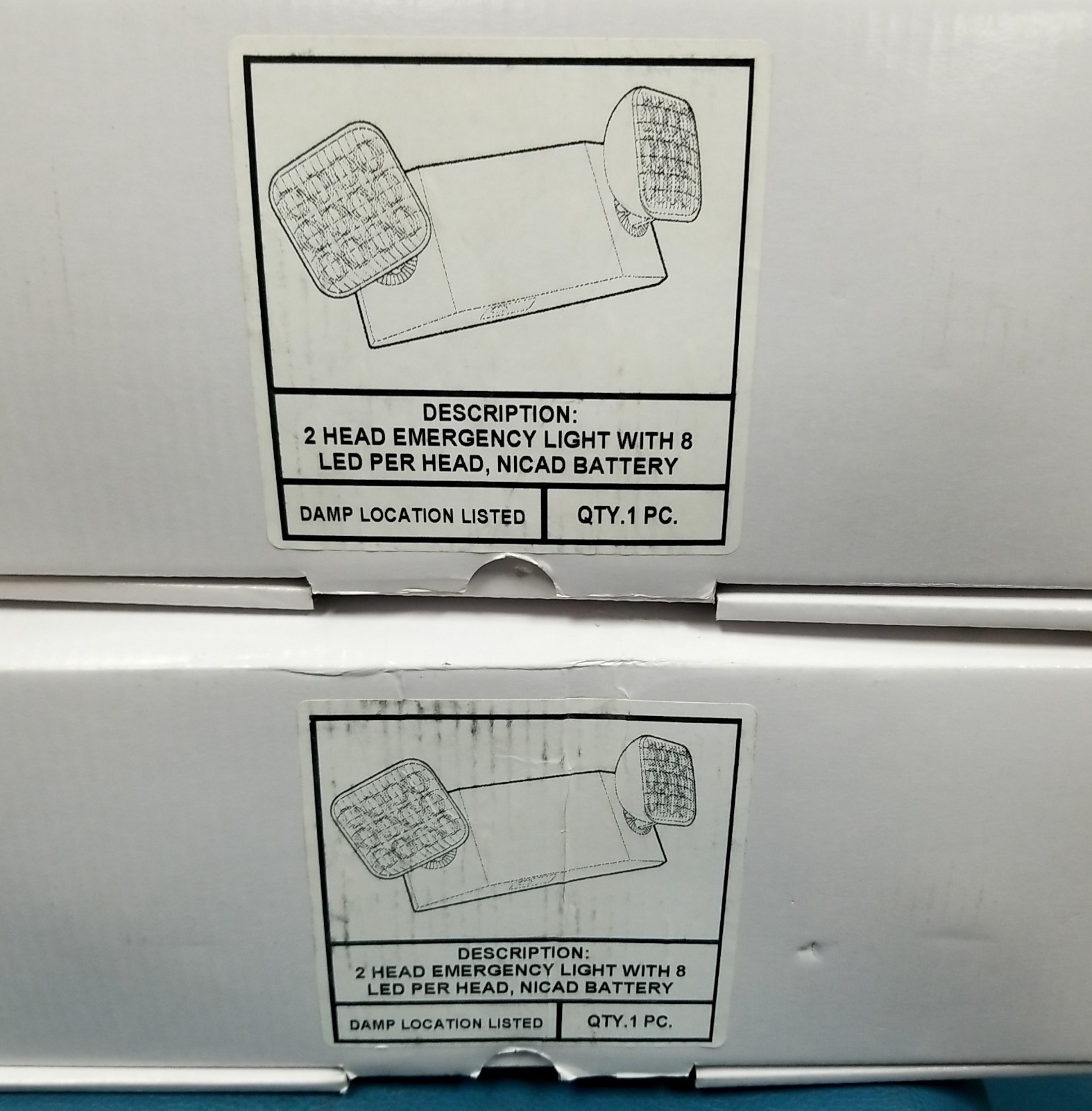 2 Open Box UNTESTED Bolt BELEDR-1W White 2 Head LED Emergency Lights 140105