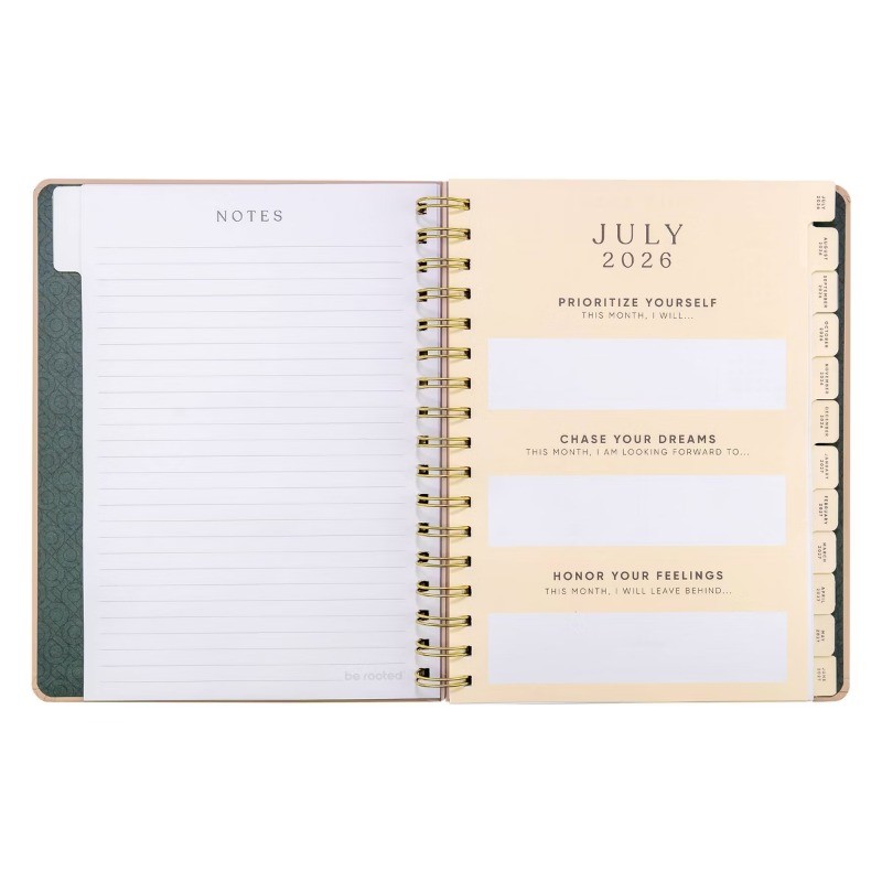Be Rooted7″x9″Grow with The Flow Academic 12 Months Weekly/View 2026-2027Planner