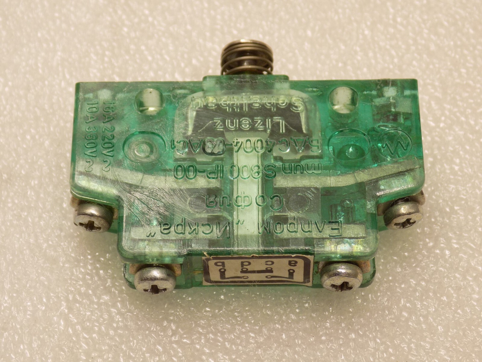 1x Schaltbau S800 IP-00 16A 250V 10A 380V Switch Button