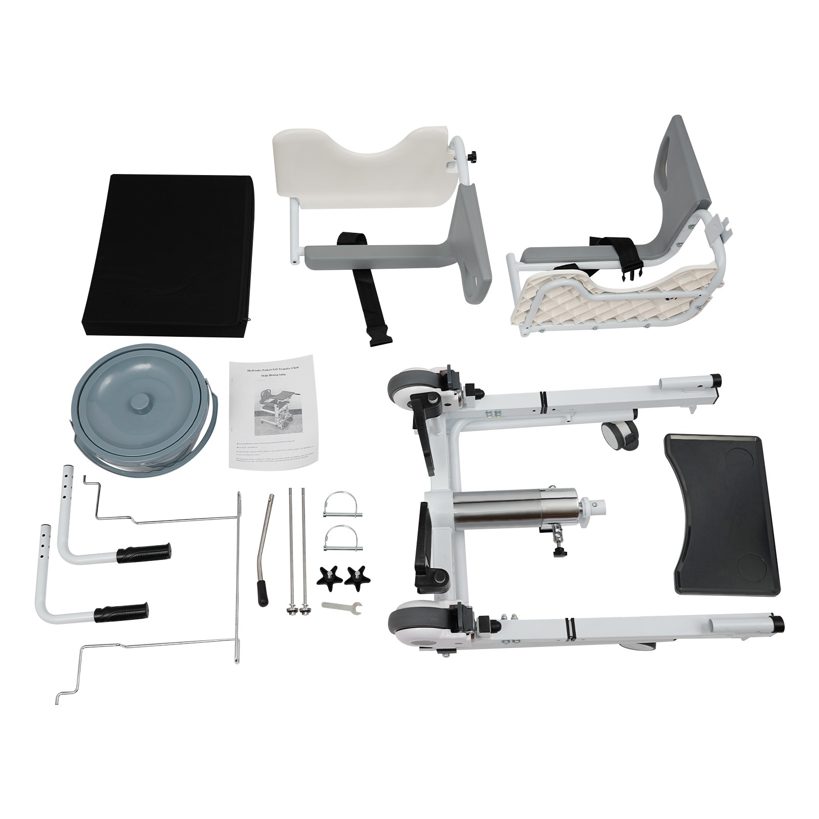 136kg/299.83lbs Patient Lift Nursing Chair Patient Hydraulic Transfer Wheelchair
