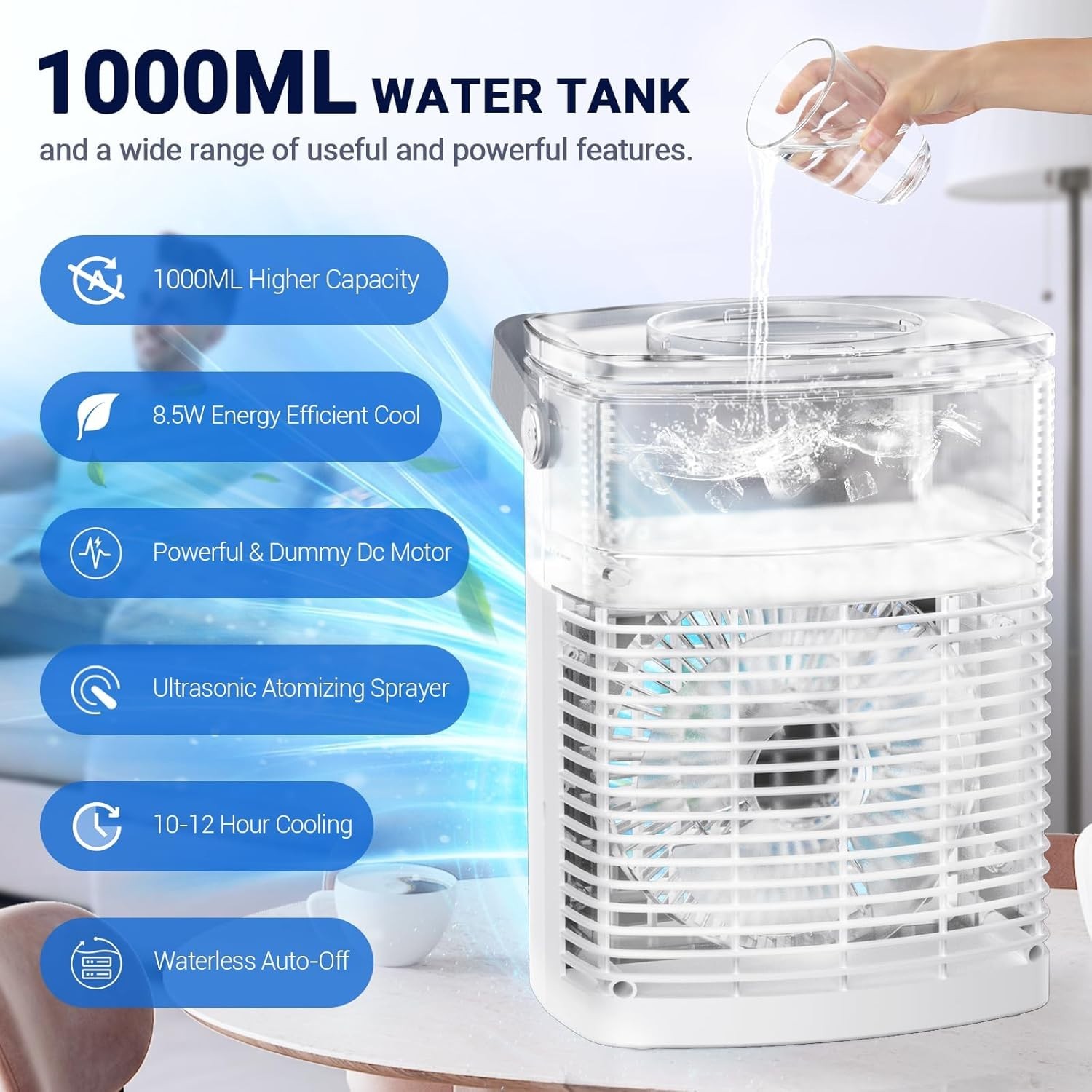Portable Air Conditioners, 2026 Upgraded 4-IN-1 Quiet AC Unit Black