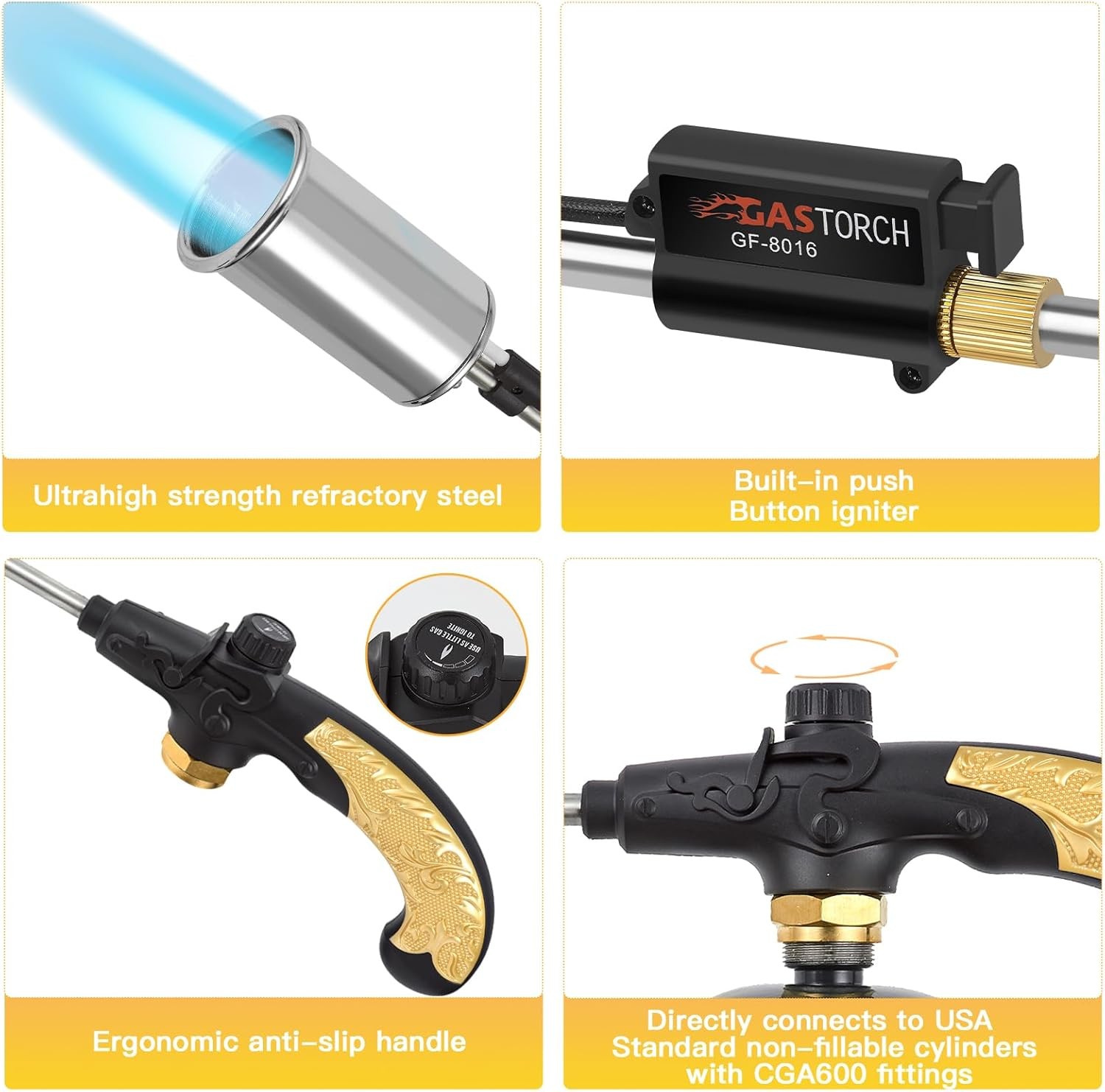 Propane Torch Weed Burner Weed Torch Flamethrower Heavy Duty Blow Torch Control