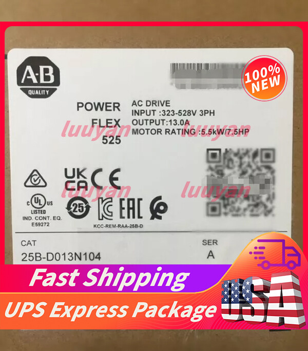 25B-D013N104 PowerFlex 525 AC Drive New Sealed Allen Bradley Free Shipping