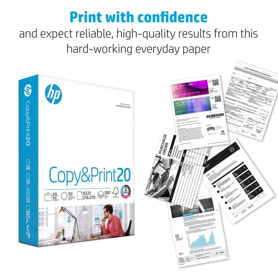 HP Printer Paper 8.5 x 11 Paper Copy &Print 20 lb 1 Ream Case -500 Sheets (3 Pk)
