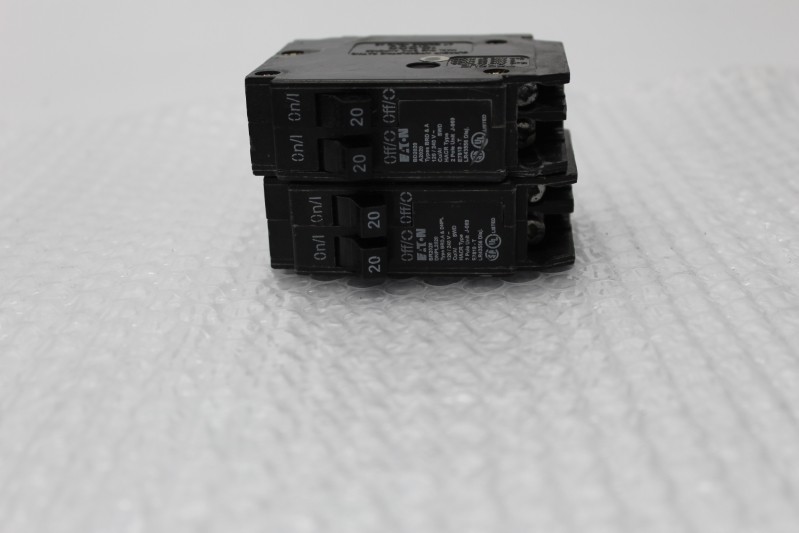 EATON BR2020 BREAKER 2POLES 20AMPS LOT OF 2 UNMP