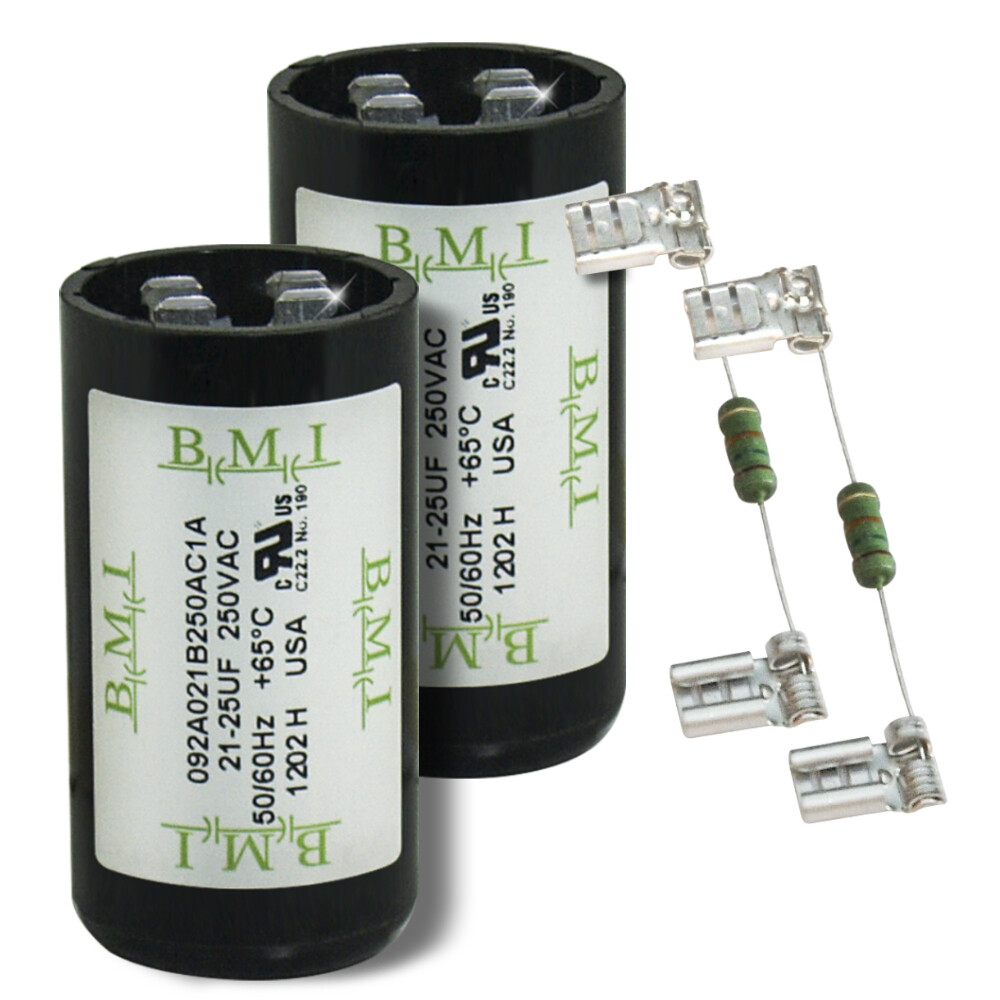 (2) PACK , 21-25 UF MFD HVAC Motor Start Capacitors 250 VAC VOLT & Resistors