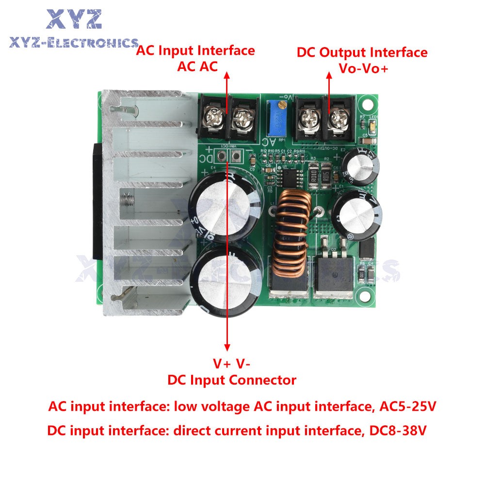 AC 5-25V/DC 8-38V To DC 3.3-32V Buck Power Module Adjustable Voltage Regulator