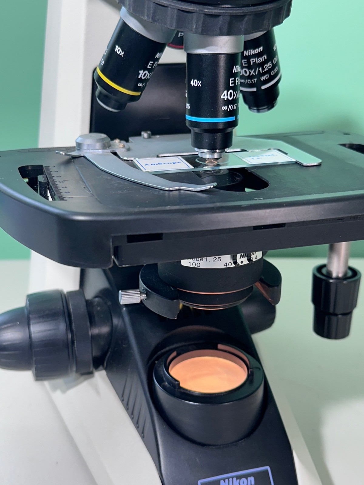 Nikon Eclipse E200 Binocular Microscope CFI E Plan 4X 10X 40X 100X Tested