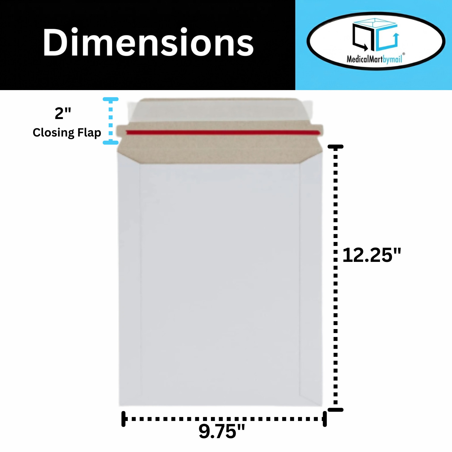Rigid Photo Document Mailers Shipping Envelopes White 100 Pieces 9.75″ x 12.25″
