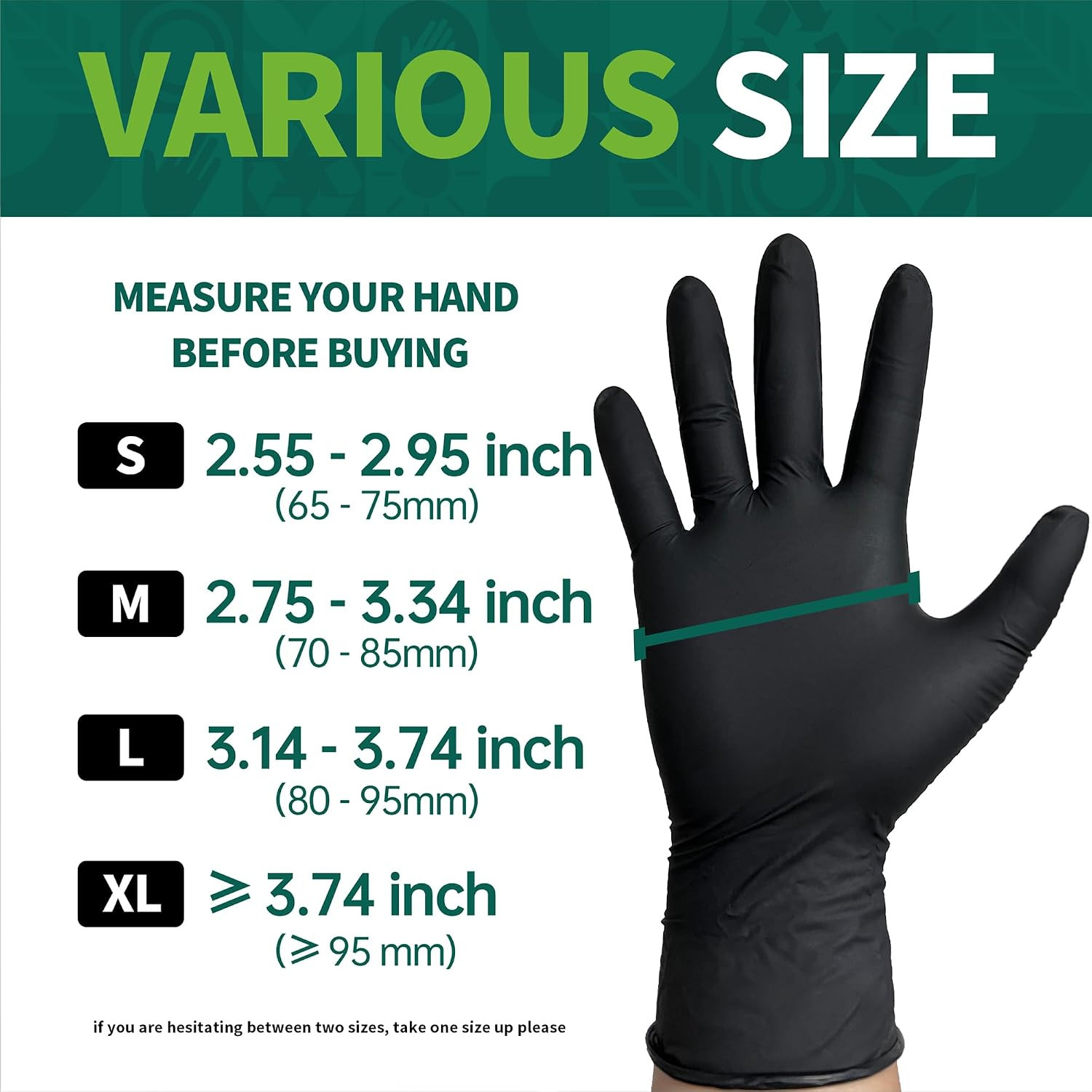 Supmedic Vinyl Disposable Exam Gloves, Black 4Mil Powder-Free Latex-Free Medical
