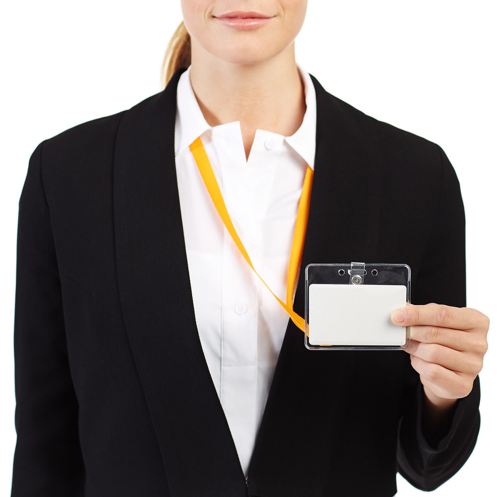 Amazon Basics Horizontal Clear Plastic ID Badge 50 Count (Pack Of 1),