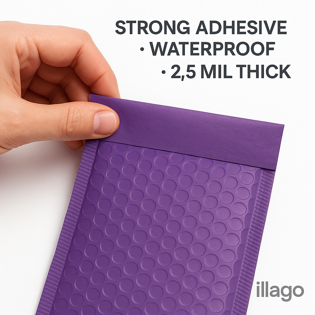 Purple Poly Bubble Mailers 4×8 6.5×10 8.5×12 10.5×16 Self Seal Envelopes