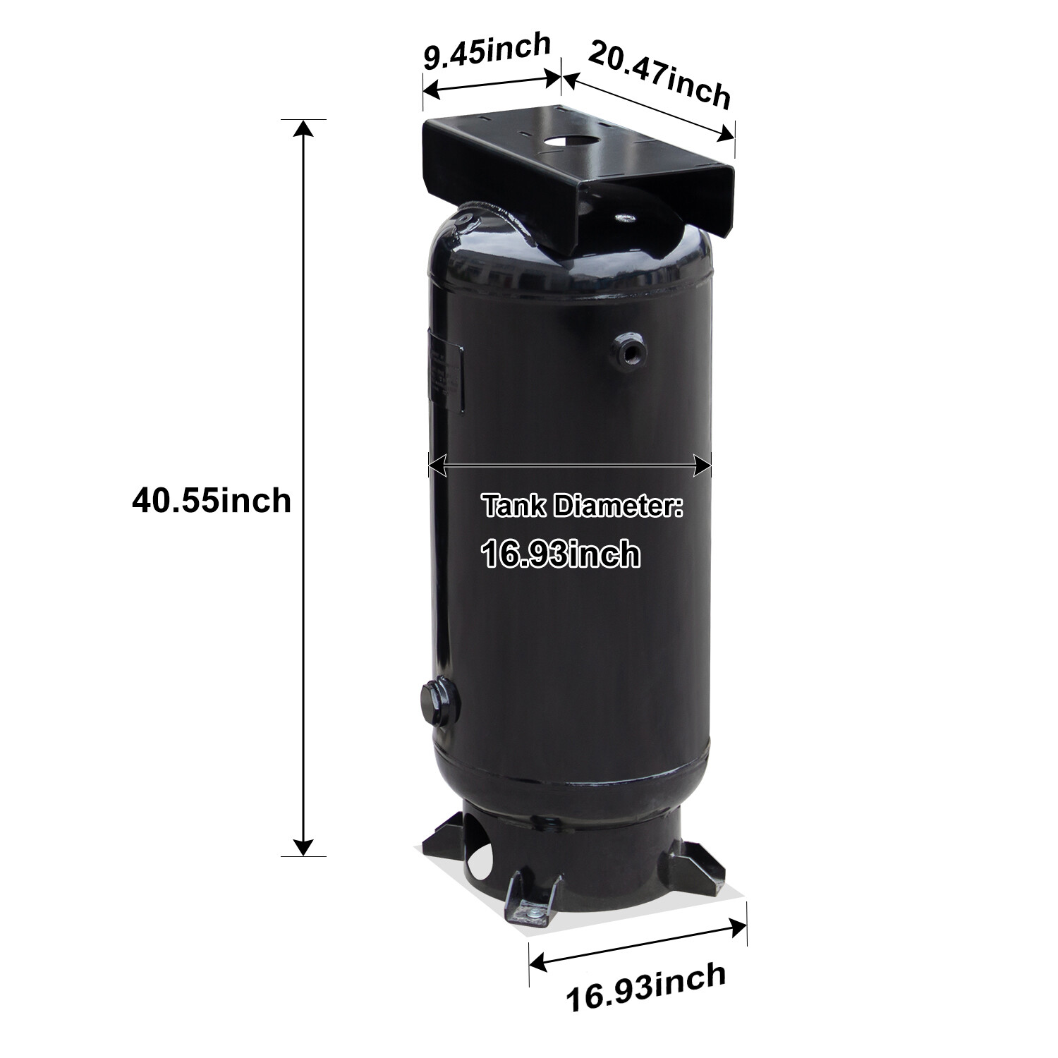 30 Gallon Vertical Air Tank 3/4”NPT 200PSI Industrial For Air Compressor