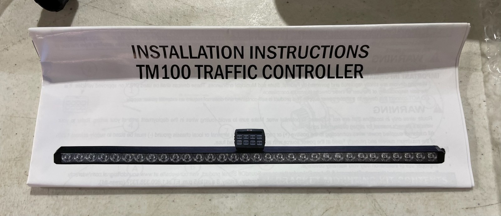 SoundOff Signal TM100 Traffic Controller 47 inch Amber LED Lightbar ETMTC0001-AC