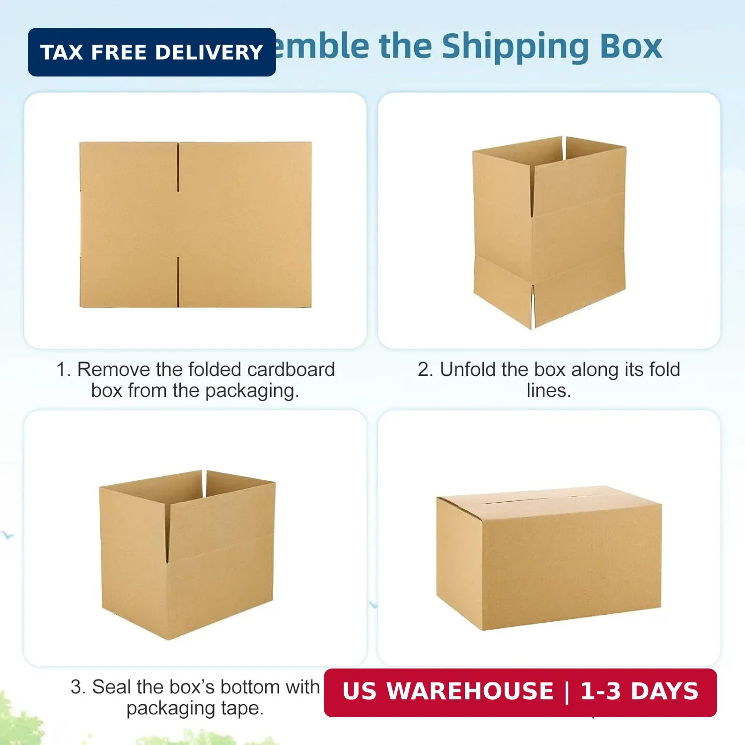 Famagic Small Shipping Boxes 8x6x4 Inch 10 Pack Brown Box Corrugated Cardboard B