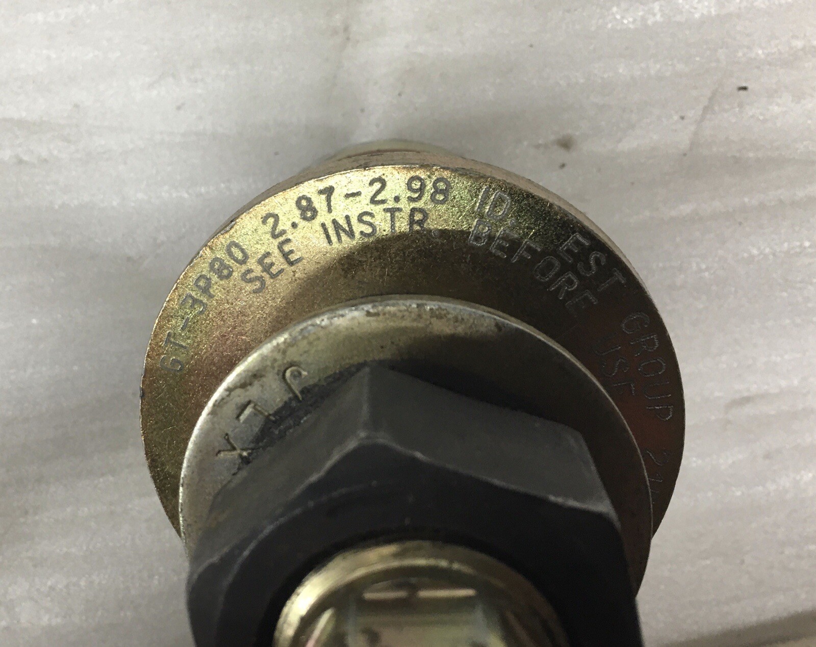 Griptight – GT3P80 – Hydro High Pressure TEST PLUG – 2.87-2.98 – w/ Instructions