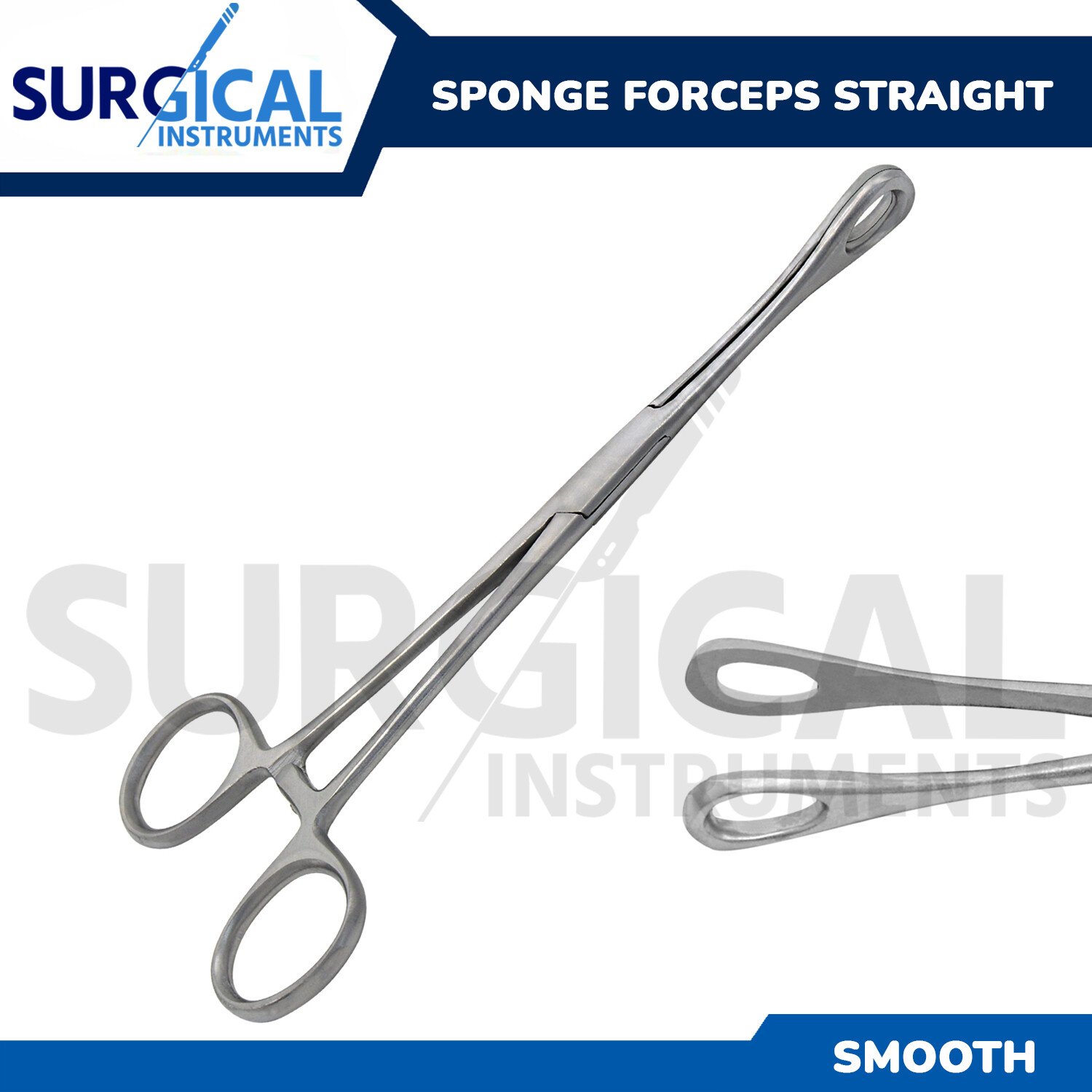 Sponge Forceps Surgical OB/GYN Smooth Jaw 7″ Straight Body Piercing German Grade