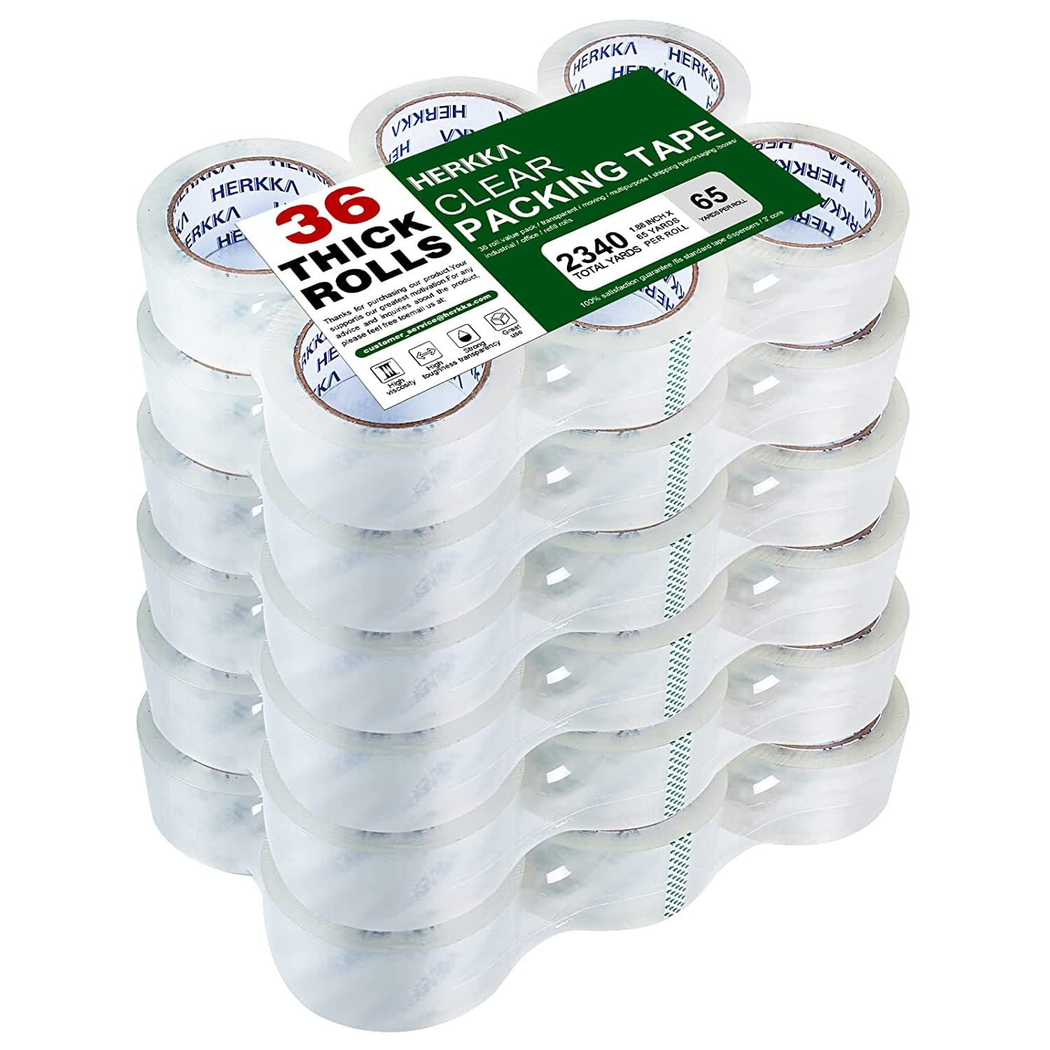 Clear Packing Tape, 36 Rolls Heavy Duty Packaging Tape for Shipping Packaging Mo