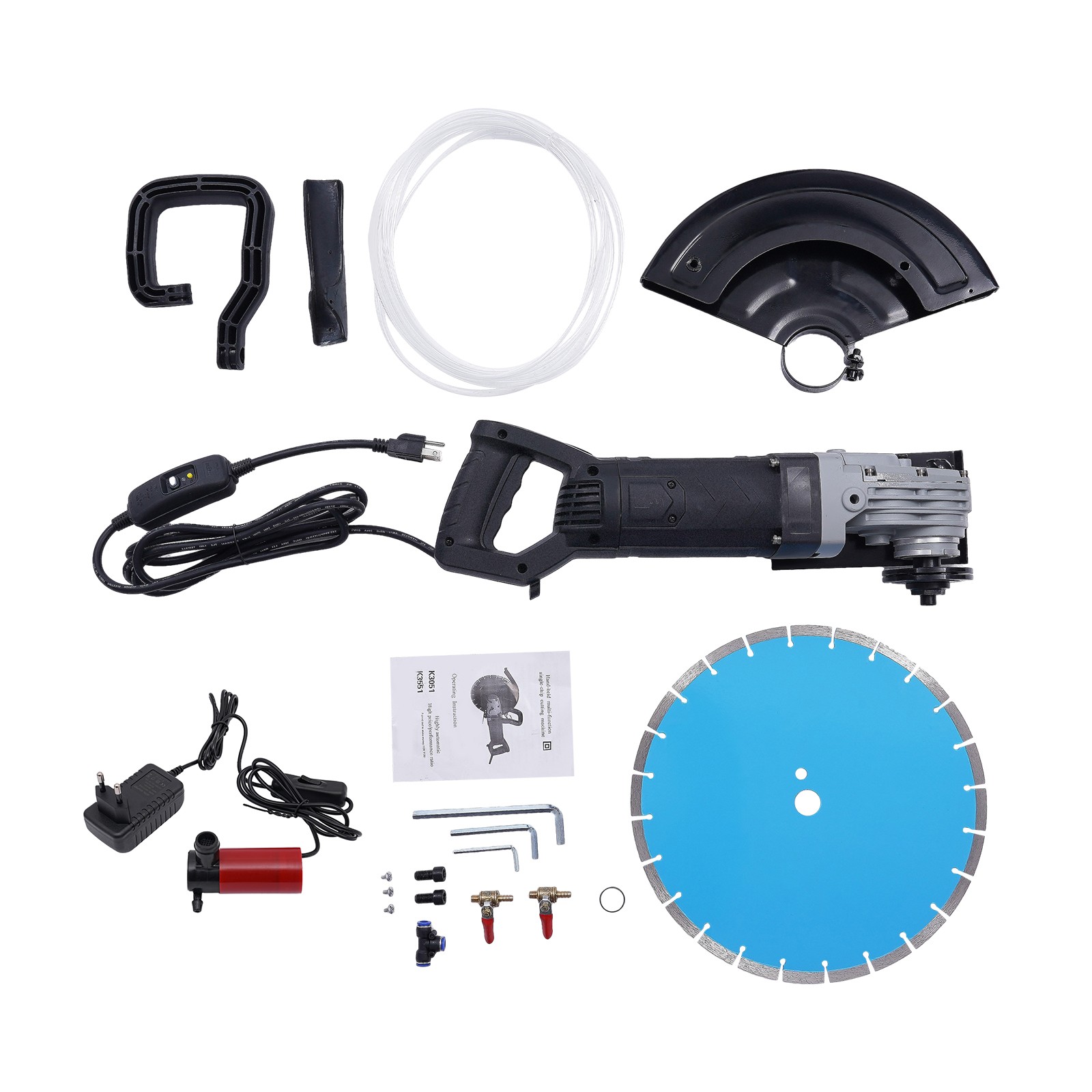 14» Portable Electric Concrete Saw with Water Pump and Blade Wet/Dry Cutter