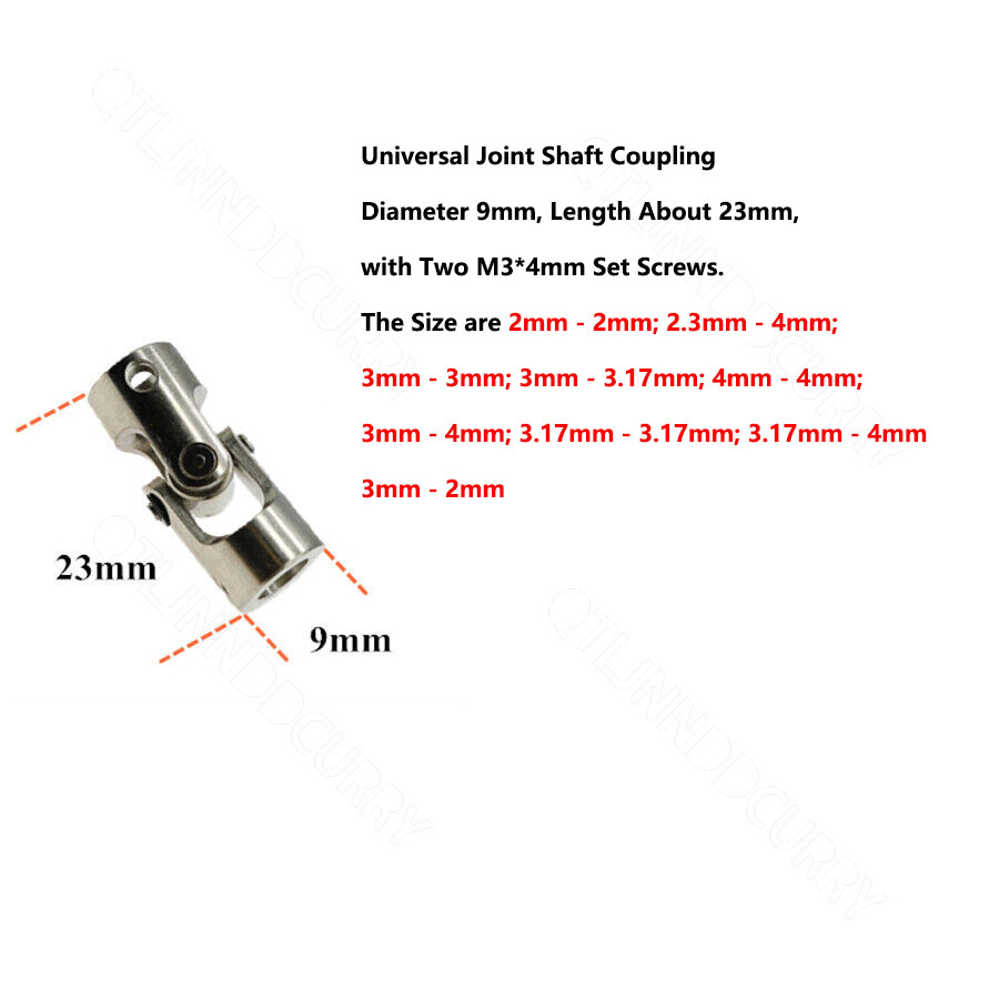 Metal Universal Joint Shaft Coupling Connector For RC Model DIY Car Boat 2-10mm
