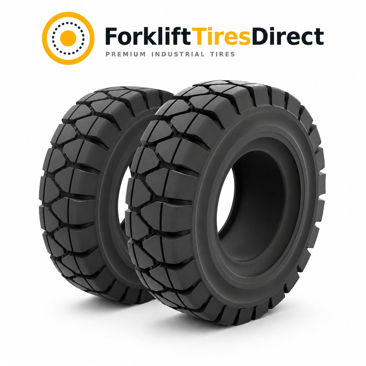 (Pack of 2) 6.00-9 Outdoor Solid Pneumatic Forklift Tire