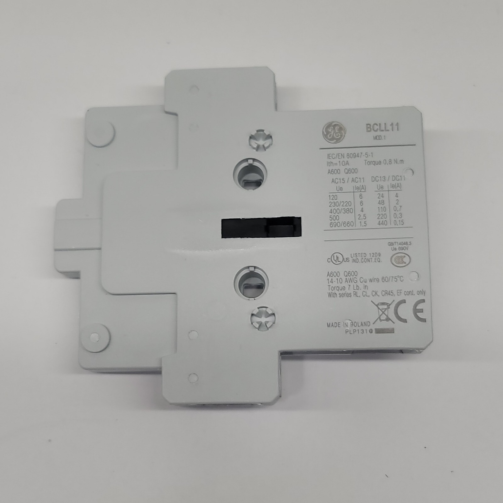 New Genuine General Electric BCLL11 Auxillary Contact