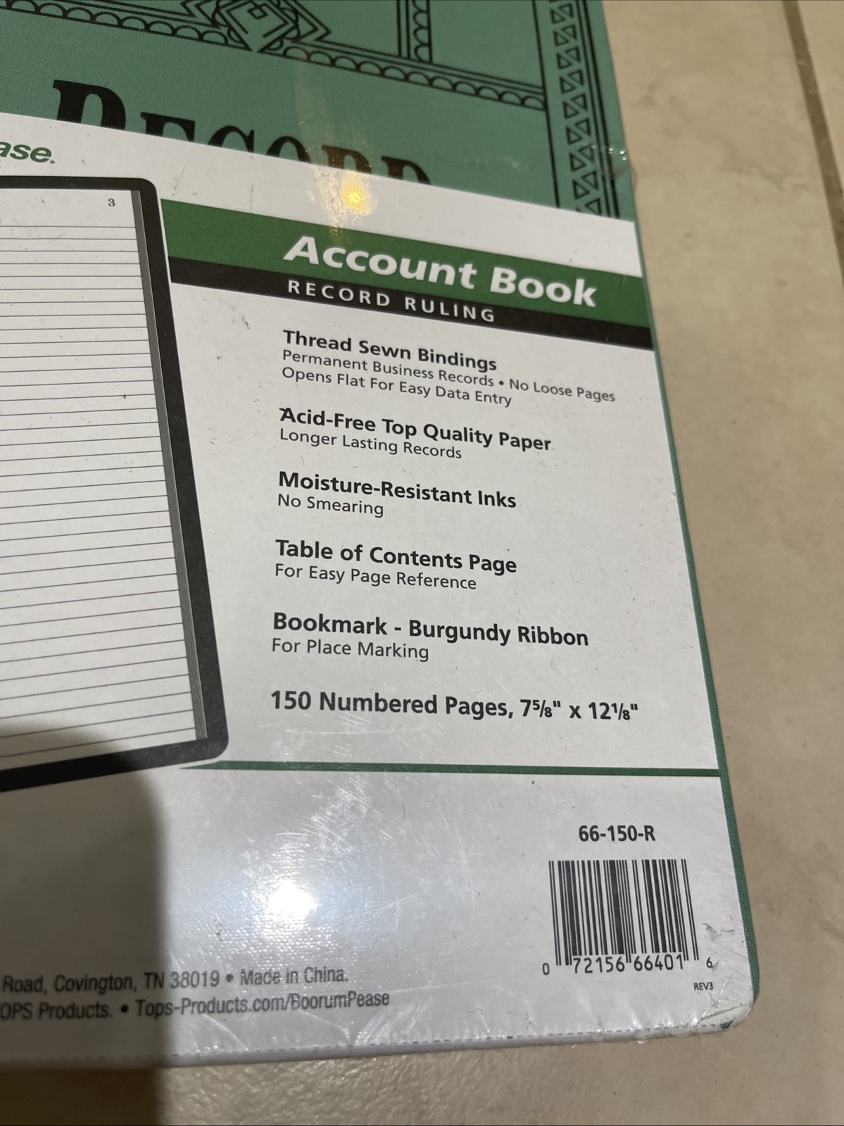 Boorum & Pease Account Book Record Ruling 66-150-R, 7-5/8″ x 12-1/8″ NEW