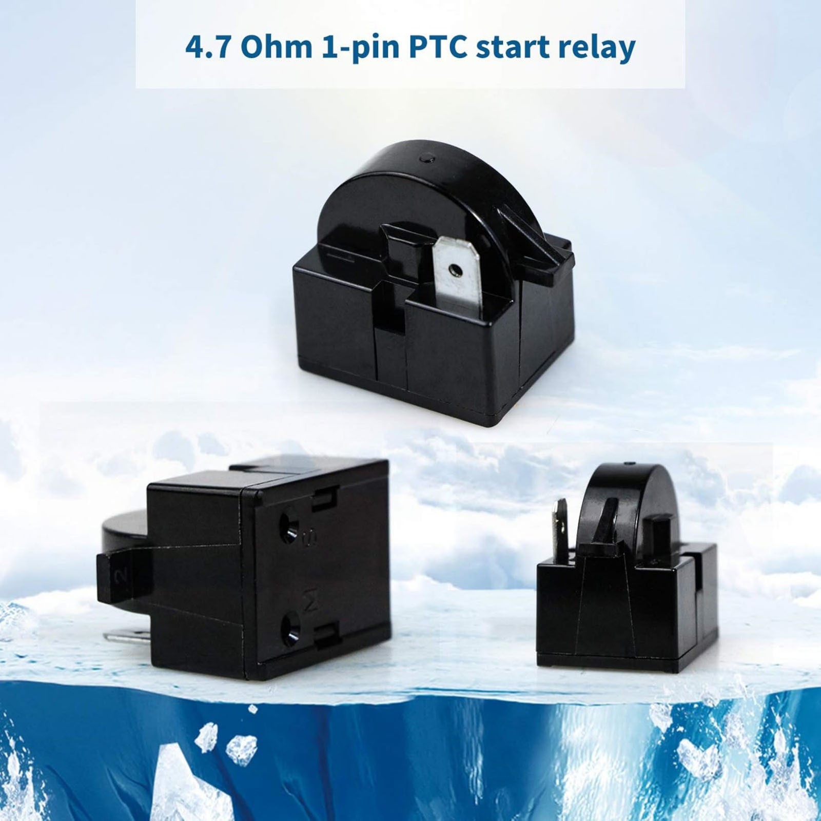 Starter Relay And Overload Protector Kit 1 Pin 4.7 Ohm For Refrigerator Repair