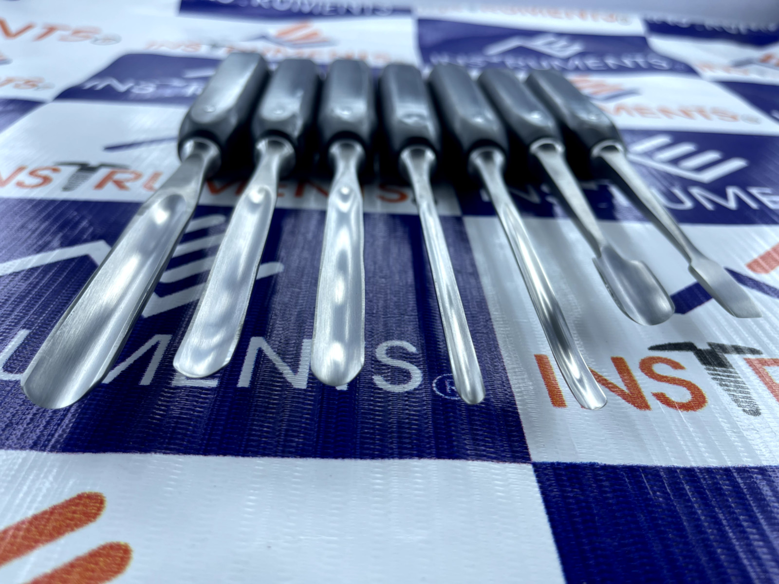 LEXER Gouge Curved and Straight with Teflon Handle 7 Pcs Set)Orthopedic Surgical