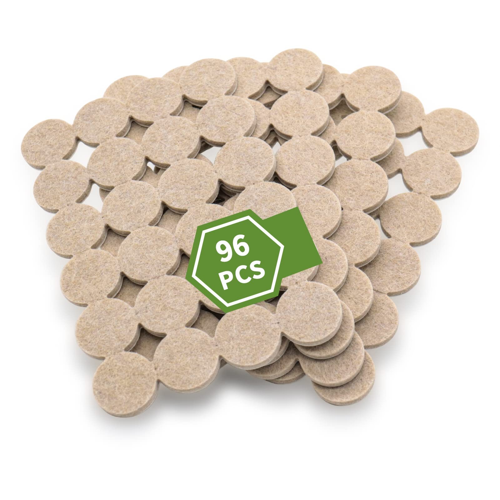 COVERCORNER Felt Furniture Pads for Hardwood 96PCS 1 inch Round Beige, Beige
