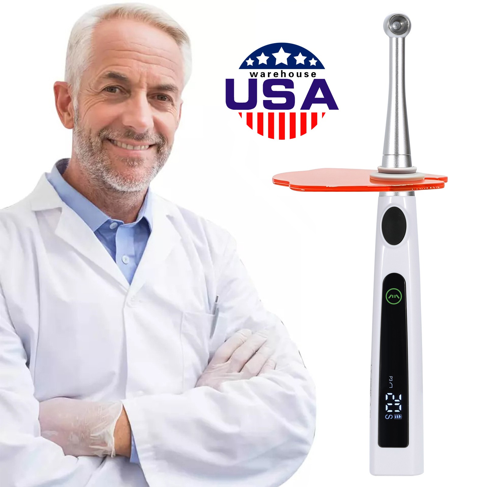 Dental Wireless LED Curing Light 1 Second Resin Cure Lamp 4 Modes US