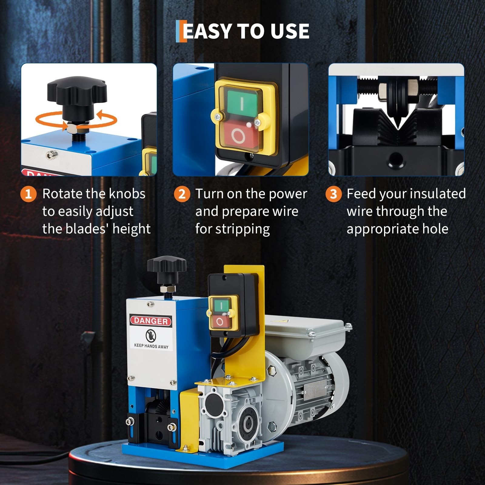 Aluminum Alloy Electric Wire Stripping Machine Single Channel 1.5-25mm