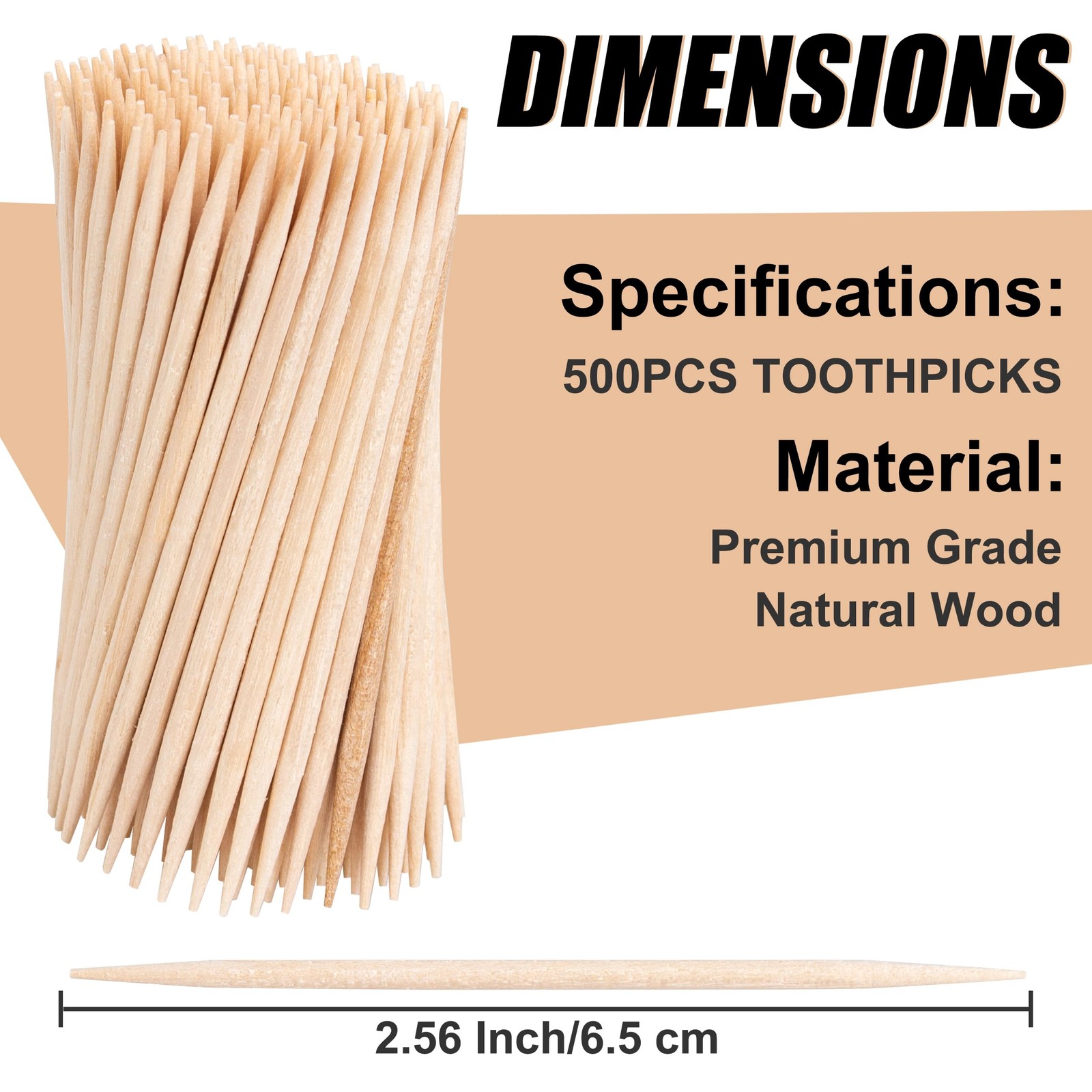 500 Count Toothpicks – Wooden Premium Tooth Picks for…