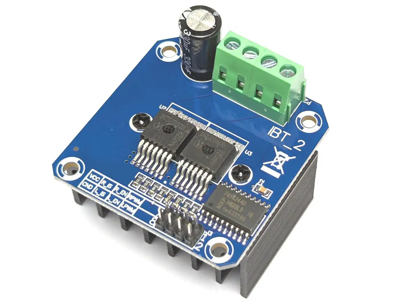 Dual BTS7960 H-Bridge DC Motor Driver max. 43A