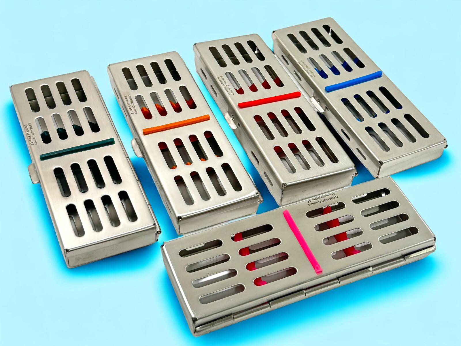 Dental Sterilization Tray With 5 Instrument Slots And Silicone Inserts – Artlab