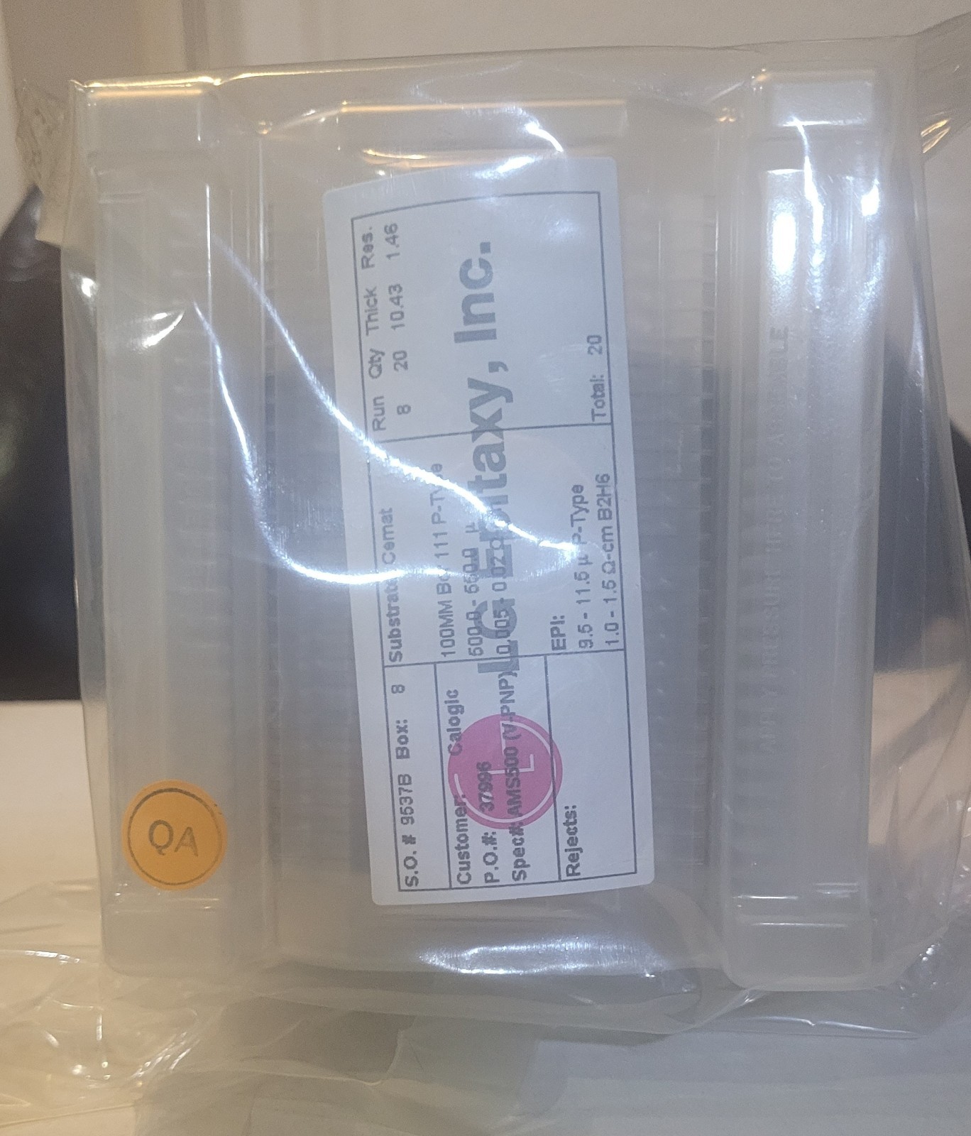 20 Silicon Wafers – 100mm diameter, Grade: Prime