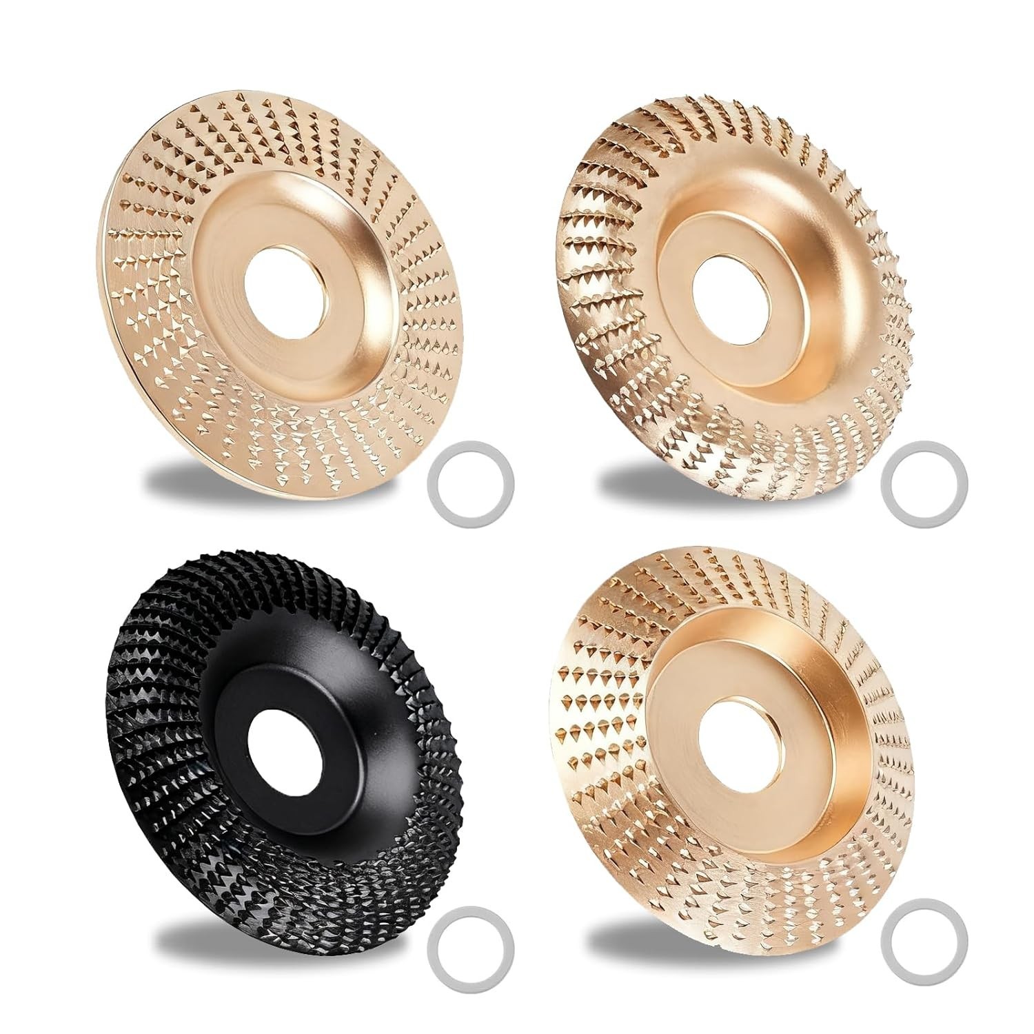Juego de discos de talla de madera mejorados de 4 piezas para amoladora angular