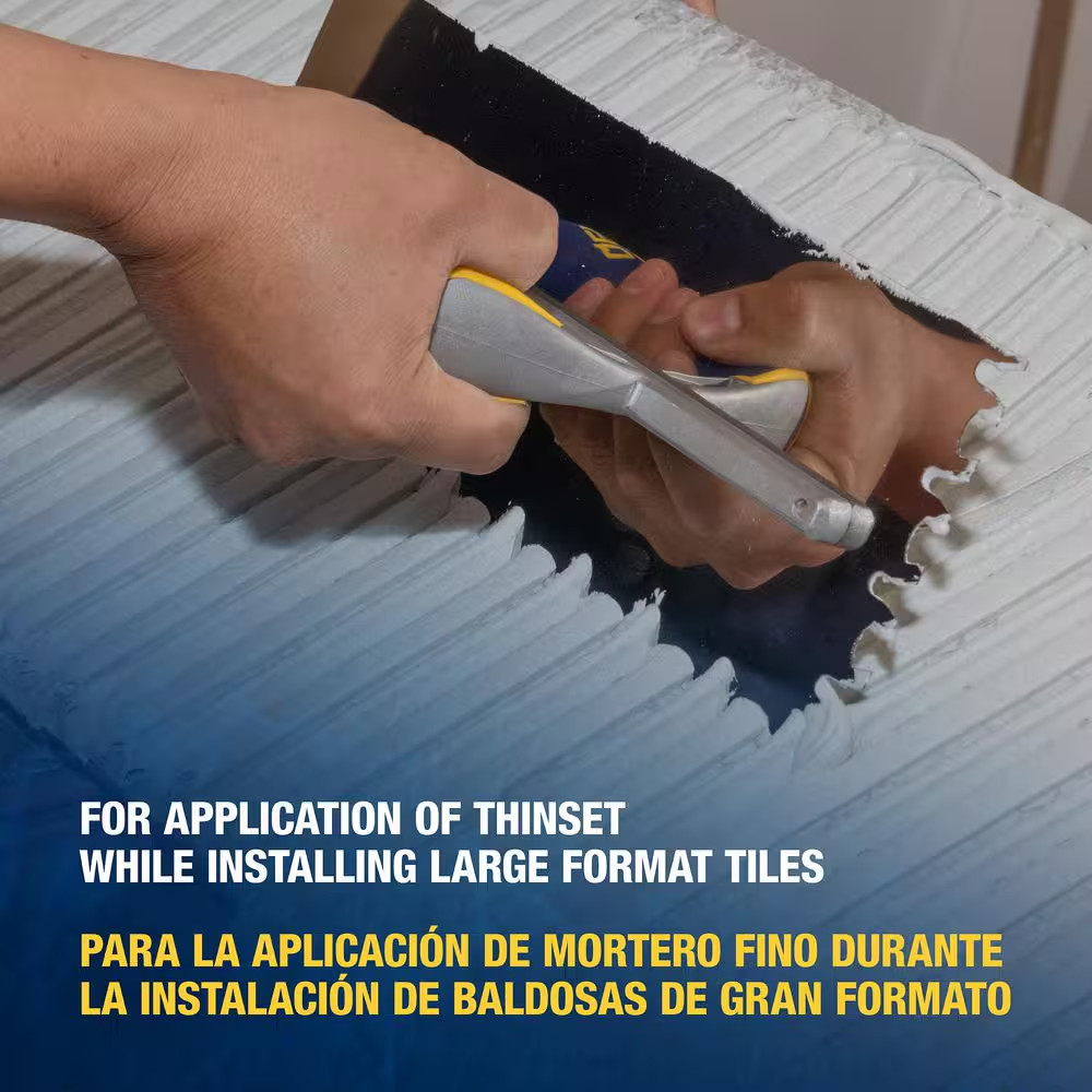 11 In. X 4-1⁄2 In. Stainless Steel Blade Large Format Tile, Euro Notched Floorin