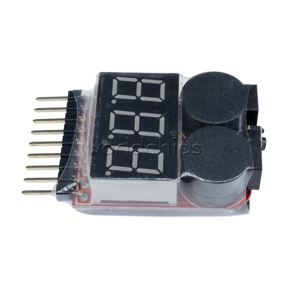 1S-8S RC Lipo Battery Low Voltage Alarm Buzzer Indicator Checker Tester LED
