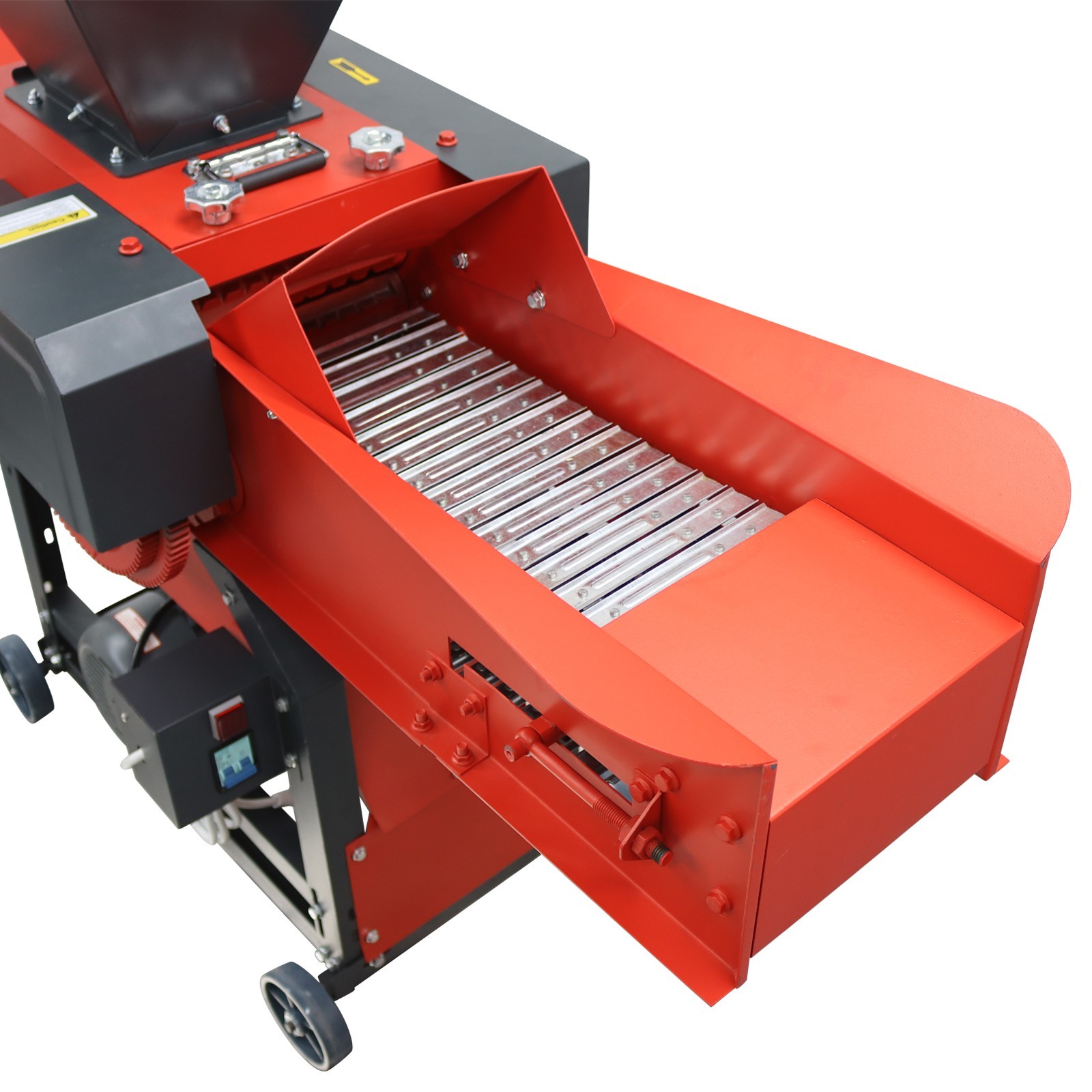 220V Hay Straw Grass Cutter Crusher Pulverizer with Conveyor for Automatic Feed