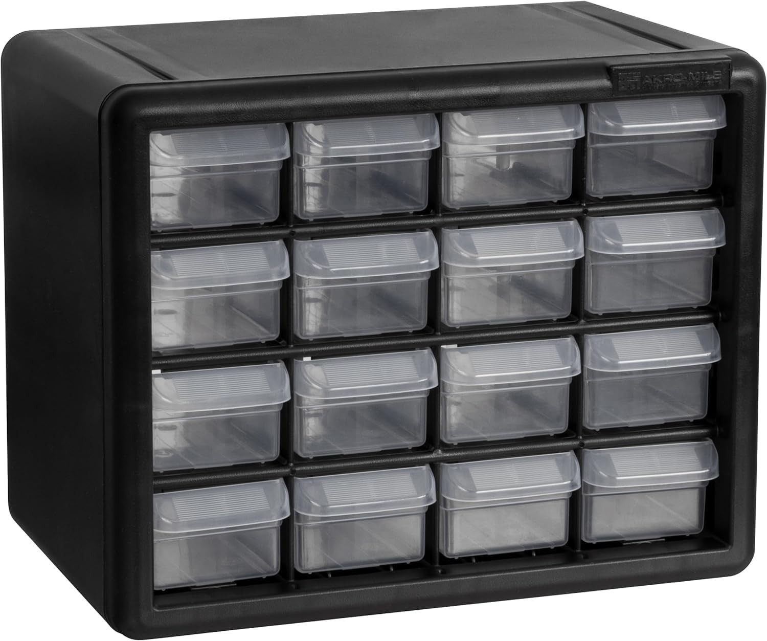 16-Drawer Plastic Storage Cabinet, 10.5″W X 6.5″D X 8.5″H, Black | Plastic Cabin
