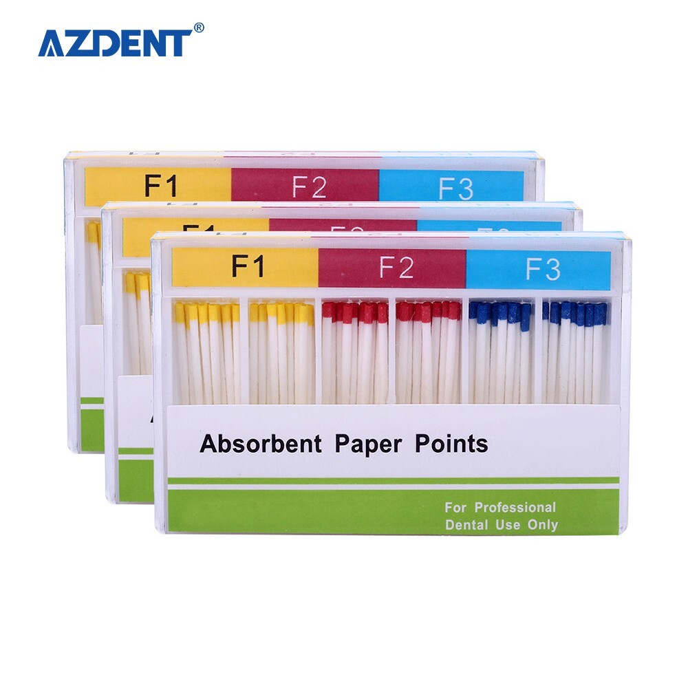 100PCS Dental Puntos Absorbentes de endodoncia para Endo Root Canel F1, F2, F3