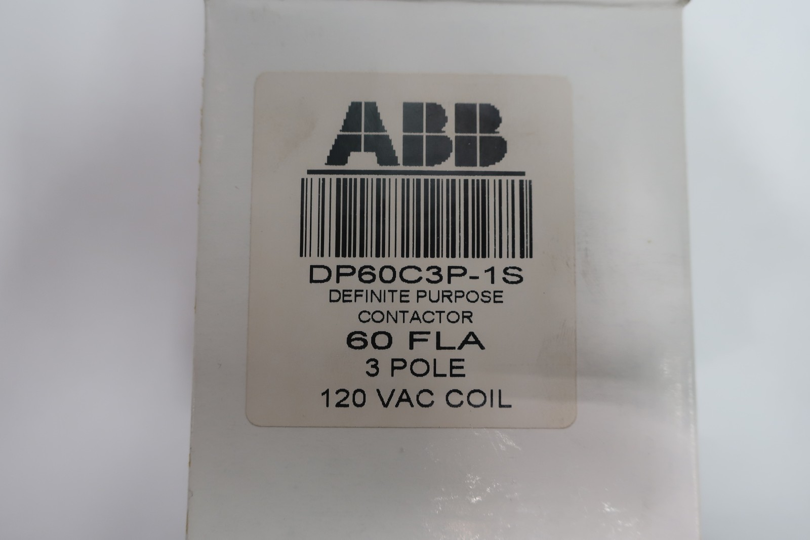 Abb DP60C3P-1S Definite Purpose Ac Contactor 30hp 75a 120v-ac