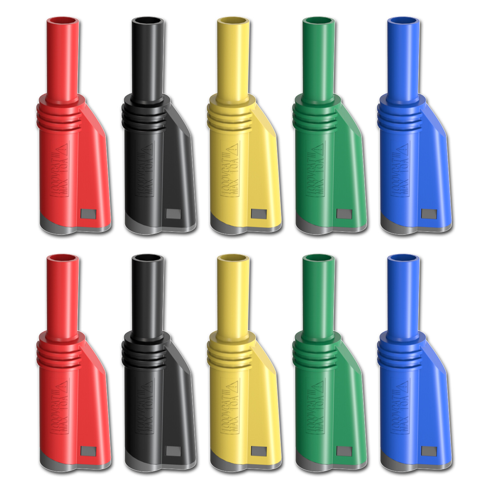 10PCS 4mm Banana Male Plug Shrouded Fully Insulated Stackable Connector